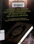 Critical review of qur'anic translation of ministry of religius affairs: a new reading of qurcanic terms of science interfaith relation and gender aquaty
